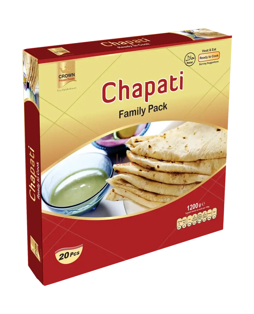 Indické placky Chapati mražené 20ks / 1,2kg